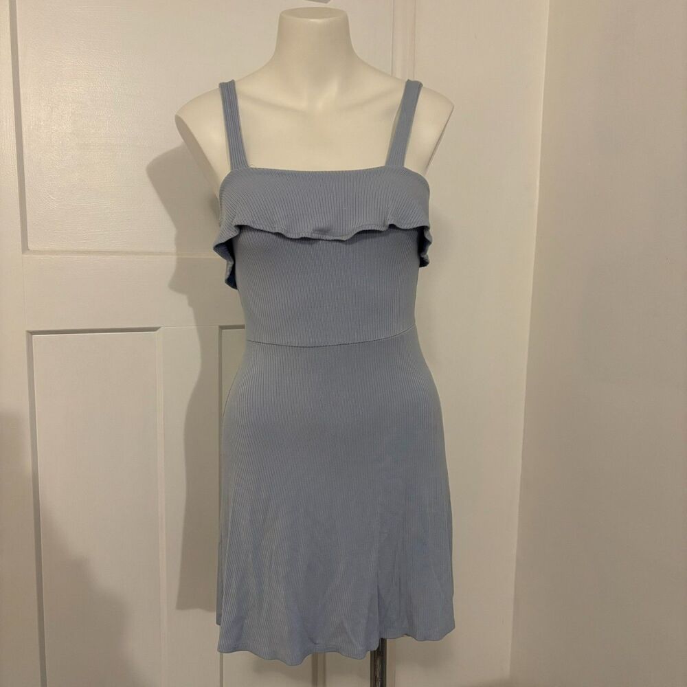 Forever 21 Size Small Blue Ruffle Coquette Cute Mini Sun Dress